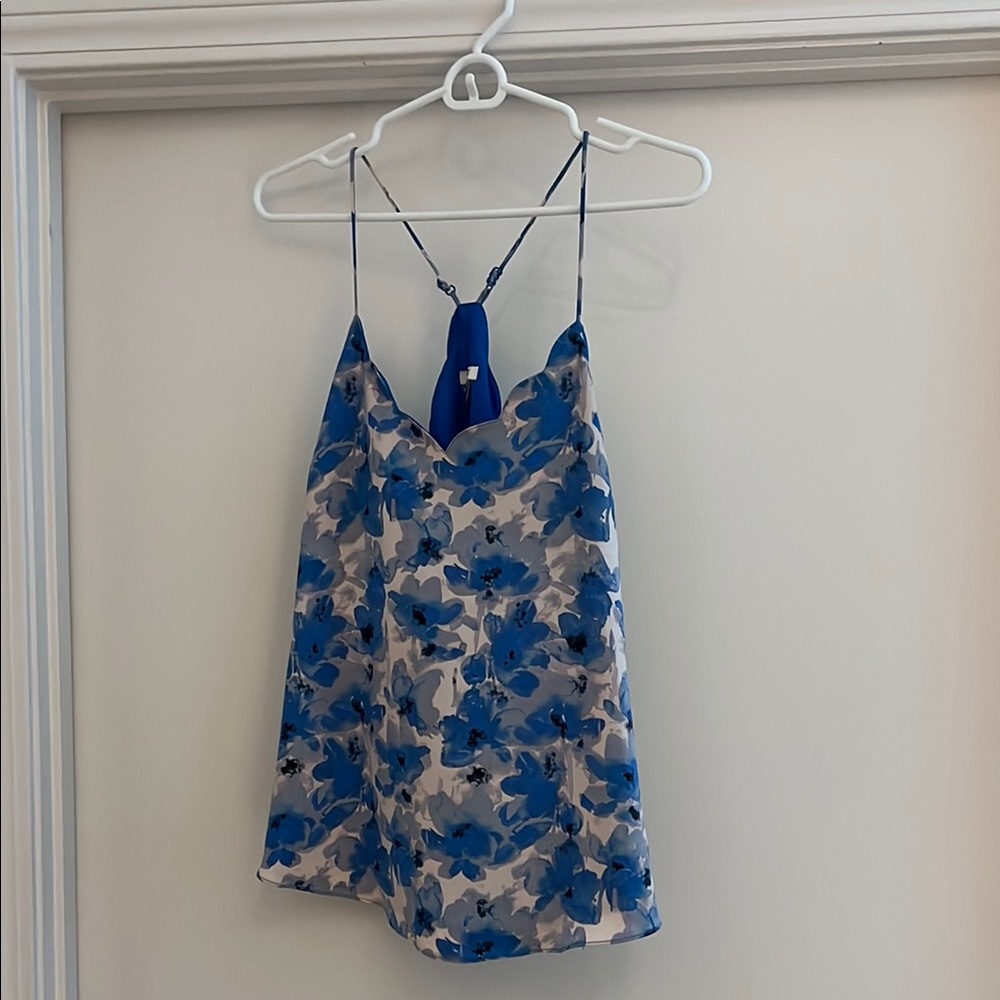 J.Crew Factory Size 4 Floral Blue and Gray Women's Top